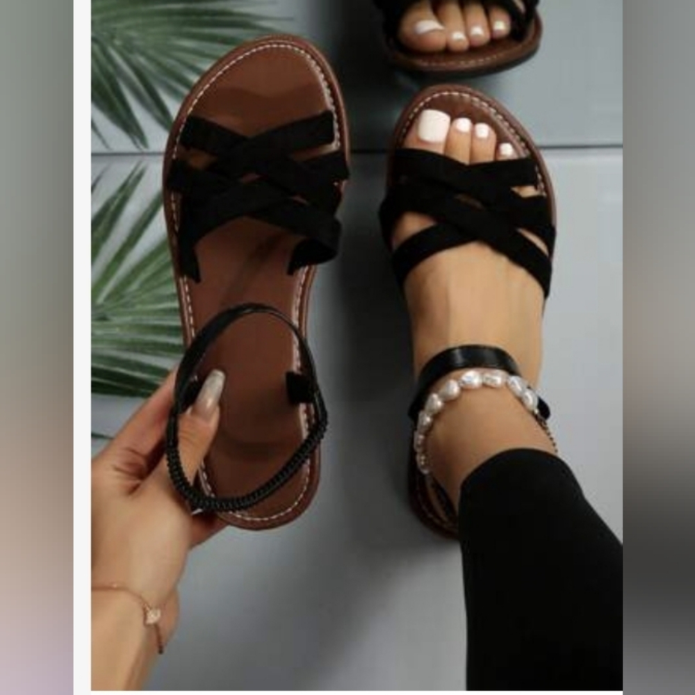 New Sandles. Black with ankle bands